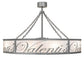 Meyda Lighting Personalized 55" 15-Light Nickel Silver Valenti's Chandelier With White Textrene Shade and Fan