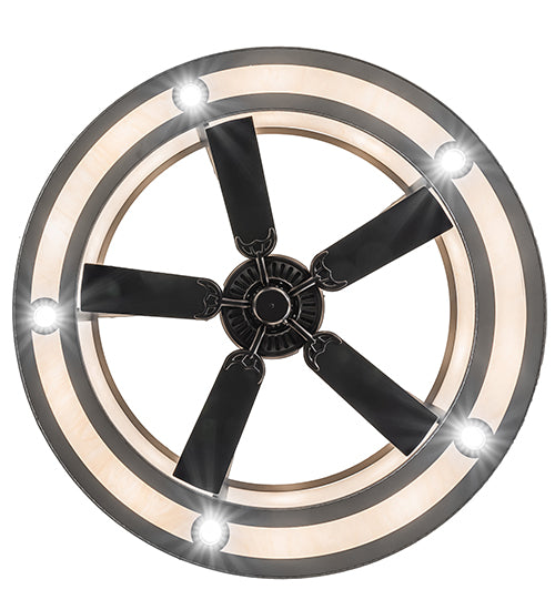 Meyda Lighting Personalized 55" 15-Light Nickel Silver Valenti's Chandelier With White Textrene Shade and Fan