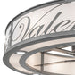 Meyda Lighting Personalized 55" 15-Light Nickel Silver Valenti's Chandelier With White Textrene Shade and Fan