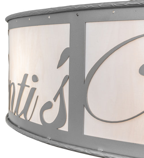Meyda Lighting Personalized 55" 15-Light Nickel Silver Valenti's Chandelier With White Textrene Shade and Fan