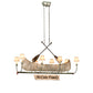 Meyda Lighting Personalized 57" 8-Light Antique Copper Canoe Chandelier With Taos Parchment Shade
