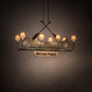 Meyda Lighting Personalized 57" 8-Light Antique Copper Canoe Chandelier With Taos Parchment Shade