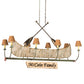 Meyda Lighting Personalized 57" 8-Light Antique Copper Canoe Chandelier With Taos Parchment Shade