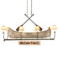 Meyda Lighting Personalized 57" 8-Light Antique Copper Canoe Chandelier With Taos Parchment Shade