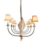 Meyda Lighting Personalized 57" 8-Light Antique Copper Canoe Chandelier With Taos Parchment Shade
