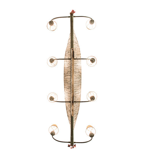 Meyda Lighting Personalized 57" 8-Light Antique Copper Canoe Chandelier With Taos Parchment Shade