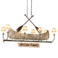 Meyda Lighting Personalized 57" 8-Light Antique Copper Canoe Chandelier With Taos Parchment Shade