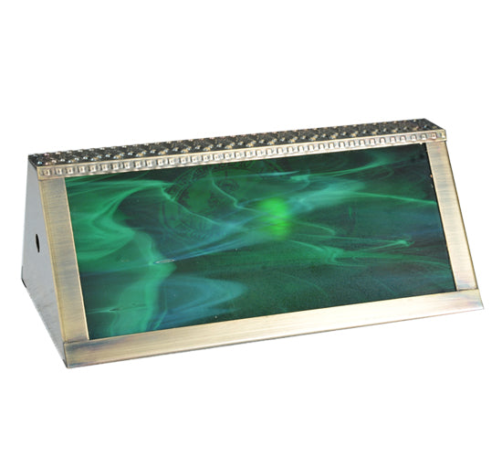Meyda Lighting Personalized 9" Chambersburg Banker's Antique Frame With Red & Green Shade Glass