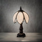 Meyda Lighting Petal Bud 12" Mahogany Bronze Mini Table Lamp With White Art Shade Glass