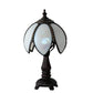 Meyda Lighting Petal Bud 12" Mahogany Bronze Mini Table Lamp With White Art Shade Glass