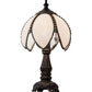 Meyda Lighting Petal Bud 12" Mahogany Bronze Mini Table Lamp With White Art Shade Glass