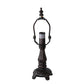 Meyda Lighting Petal Bud 12" Mahogany Bronze Mini Table Lamp With White Art Shade Glass