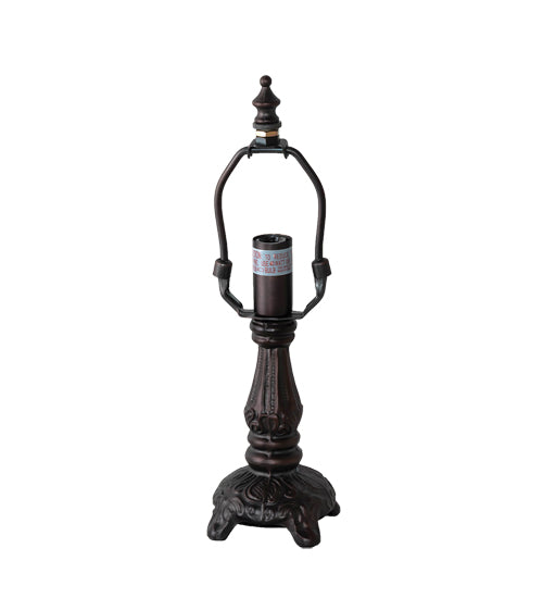 Meyda Lighting Petal Bud 12" Mahogany Bronze Mini Table Lamp With White Art Shade Glass