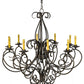 Meyda Lighting Phillipe 42" 10-Light French Bronze Chandelier With Black Textrene Shade