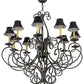 Meyda Lighting Phillipe 42" 10-Light French Bronze Chandelier With Black Textrene Shade