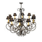 Meyda Lighting Phillipe 42" 10-Light French Bronze Chandelier With Black Textrene Shade