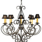 Meyda Lighting Phillipe 42" 10-Light French Bronze Chandelier With Black Textrene Shade