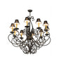 Meyda Lighting Phillipe 42" 10-Light French Bronze Chandelier With Black Textrene Shade