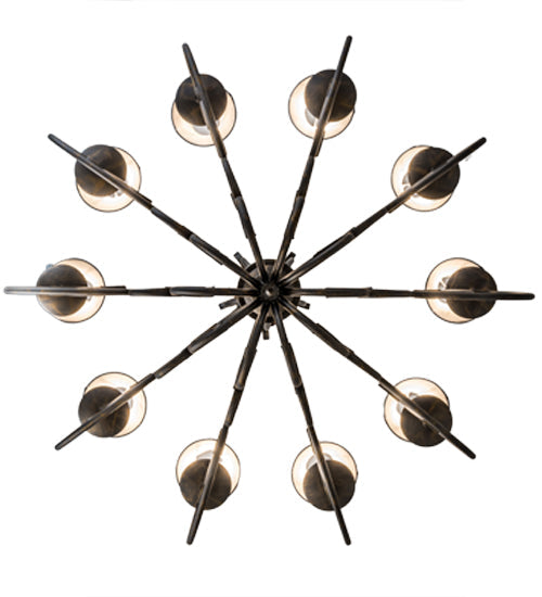 Meyda Lighting Phillipe 42" 10-Light French Bronze Chandelier With Black Textrene Shade