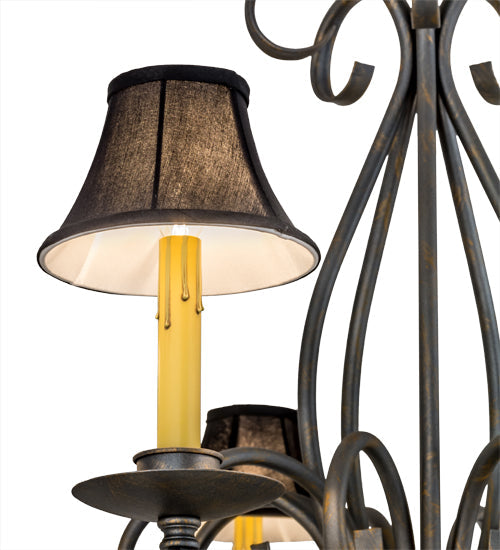 Meyda Lighting Phillipe 42" 10-Light French Bronze Chandelier With Black Textrene Shade