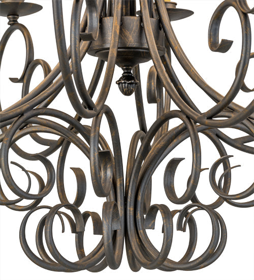 Meyda Lighting Phillipe 42" 10-Light French Bronze Chandelier With Black Textrene Shade