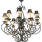 Meyda Lighting Phillipe 42" 10-Light French Bronze Chandelier With Black Textrene Shade