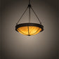 Meyda Lighting Phoebus 30" 4-Light Wrought Iron Inverted Pendant Light With Beige Travertine Idalight Shade
