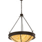 Meyda Lighting Phoebus 30" 4-Light Wrought Iron Inverted Pendant Light With Beige Travertine Idalight Shade