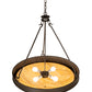 Meyda Lighting Phoebus 30" 4-Light Wrought Iron Inverted Pendant Light With Beige Travertine Idalight Shade
