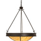 Meyda Lighting Phoebus 30" 4-Light Wrought Iron Inverted Pendant Light With Beige Travertine Idalight Shade