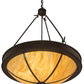 Meyda Lighting Phoebus 30" 4-Light Wrought Iron Inverted Pendant Light With Beige Travertine Idalight Shade