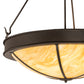 Meyda Lighting Phoebus 30" 4-Light Wrought Iron Inverted Pendant Light With Beige Travertine Idalight Shade