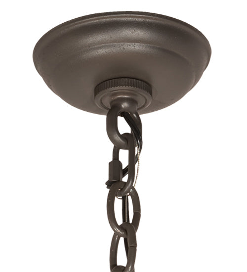 Meyda Lighting Phoebus 30" 4-Light Wrought Iron Inverted Pendant Light With Beige Travertine Idalight Shade