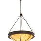 Meyda Lighting Phoebus 30" 4-Light Wrought Iron Inverted Pendant Light With Beige Travertine Idalight Shade