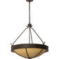 Meyda Lighting Phoebus 32" 4-Light Cajun Spice Inverted Pendant Light With Beige Tawnyrock Idalight Shade Glass