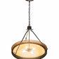 Meyda Lighting Phoebus 32" 4-Light Cajun Spice Inverted Pendant Light With Beige Tawnyrock Idalight Shade Glass