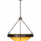 Meyda Lighting Phoebus 32" 4-Light Cajun Spice Inverted Pendant Light With Beige Tawnyrock Idalight Shade Glass