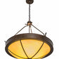 Meyda Lighting Phoebus 32" 4-Light Cajun Spice Inverted Pendant Light With Beige Tawnyrock Idalight Shade Glass