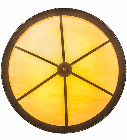 Meyda Lighting Phoebus 32" 4-Light Cajun Spice Inverted Pendant Light With Beige Tawnyrock Idalight Shade Glass