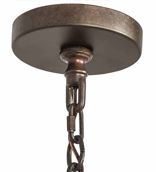 Meyda Lighting Phoebus 32" 4-Light Cajun Spice Inverted Pendant Light With Beige Tawnyrock Idalight Shade Glass