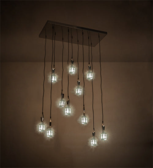 Meyda Lighting Phonic 36" 11-Light Chrome Cascading Pendant Light