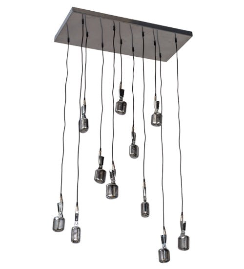 Meyda Lighting Phonic 36" 11-Light Chrome Cascading Pendant Light