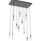 Meyda Lighting Phonic 36" 11-Light Chrome Cascading Pendant Light