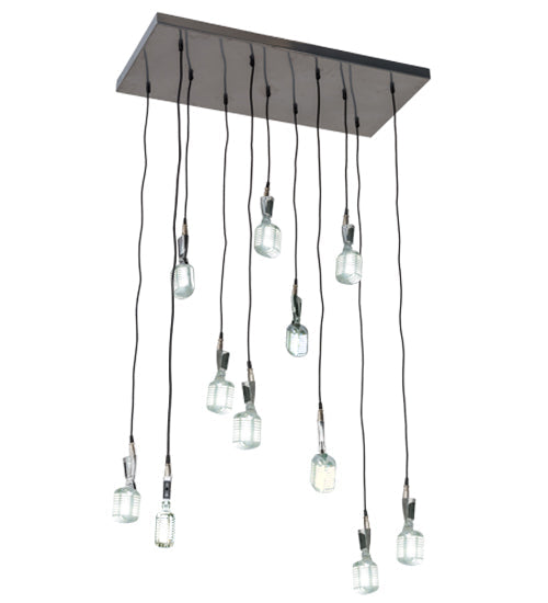 Meyda Lighting Phonic 36" 11-Light Chrome Cascading Pendant Light