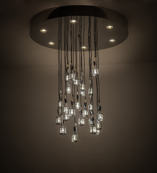 Meyda Lighting Phonic 48" 30-Light Chrome Cascading Pendant Light