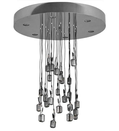 Meyda Lighting Phonic 48" 30-Light Chrome Cascading Pendant Light