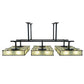 Meyda Lighting Piazza 103" 48-Light Timeless Bronze Semi-flush Mount Light With Beige Oatmeal Linen Shade
