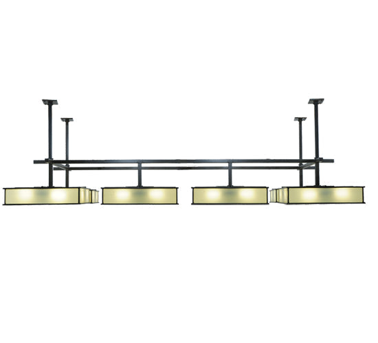 Meyda Lighting Piazza 140" 64-Light Timeless Bronze Semi-flush Mount Ceiling Light With Beige Shade Glass