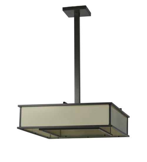 Meyda Lighting Piazza 29" 8-Light Timeless Bronze Island Pendant Light With Beige Provostone Idalight Shade