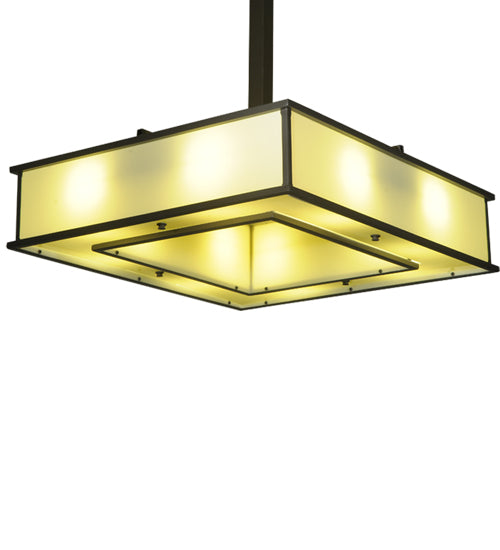 Meyda Lighting Piazza 29" 8-Light Timeless Bronze Island Pendant Light With Beige Provostone Idalight Shade